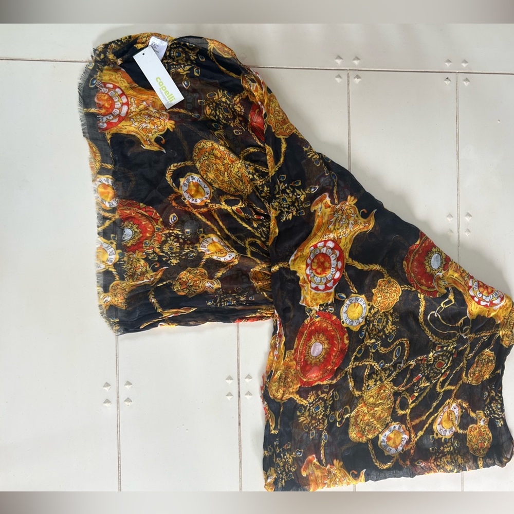 Capelli of New York Black and Gold Scarf